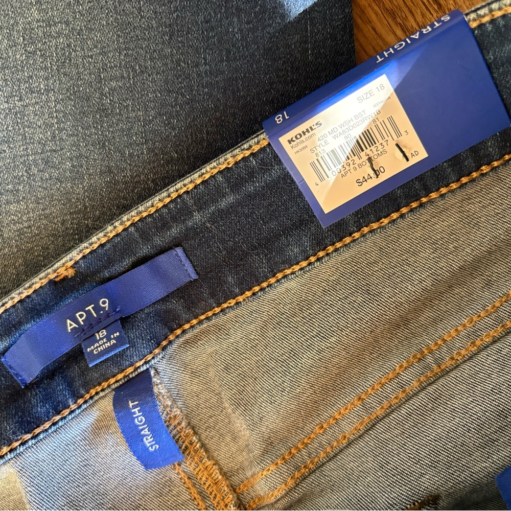 Apt. 9 Women’s Dark Blue Straight Leg Jeans - Picture 5 of 5